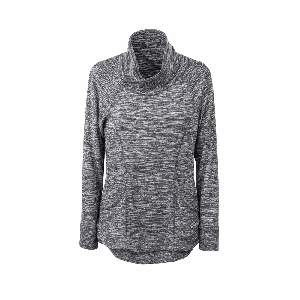 Athleta Techie Women's XS Cowl Neck Sweatshirt‎ Gray Athleisure Yoga Thumbholes